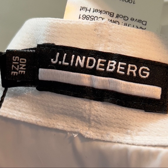 J. Lindeberg Bucket Hat in White with Gray/Silver Decal and Trim - Picture 4 of 8